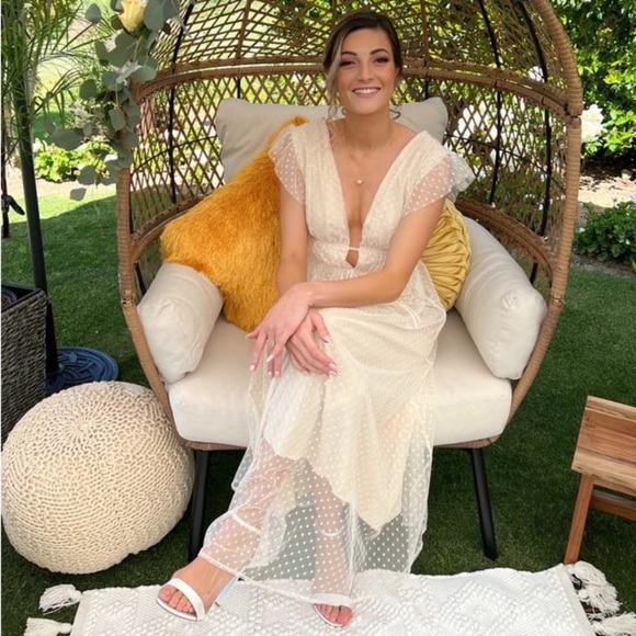 Lulu's Cream Polka Dot Midi Dress - Picture 3 of 11